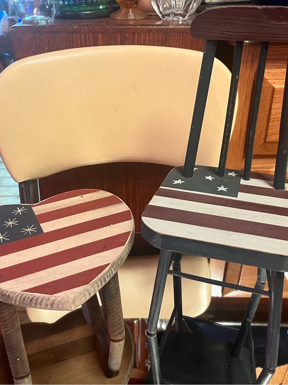 Classic Americana Patriotic Doll Chair and Stool